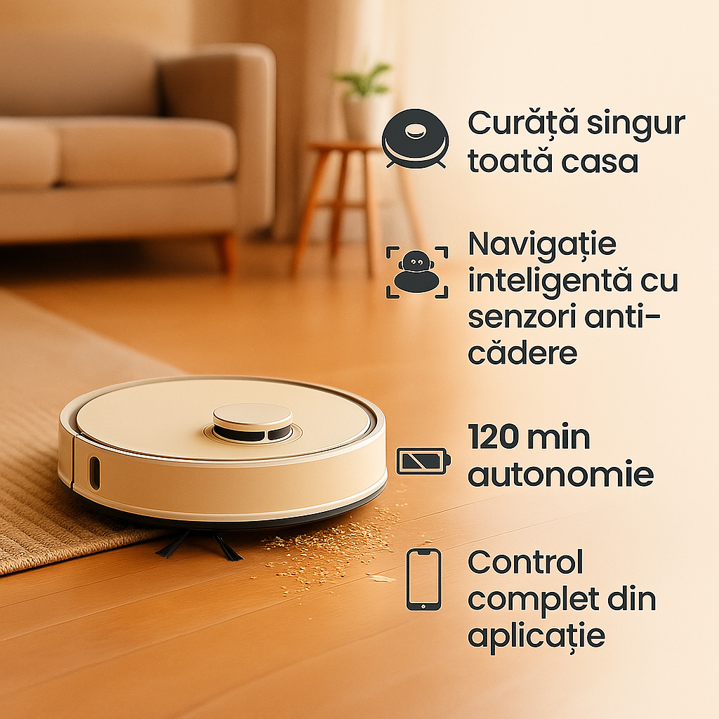 Aspirator Robot Inteligent 3 în 1 RoboSpark™ - 2025