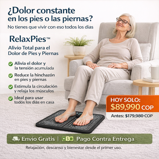 RelaxPies™ – Alivio Total para el Dolor de Pies y Piernas + Envío Gratis + Pago Contra Entrega